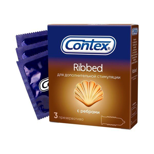Купить Презервативы Contex (Контекс) Ribbed 3 шт., AVK Polypharm Co. Ltd., Великобритания