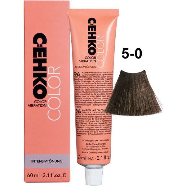 Крем тонирующий для волос 5/0 Светло-коричневый Color Vidration C:ehko 60мл