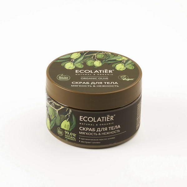 Скраб для тела Мягкость  Нежность Серия Organic Olive, Ecolatier Green 300 г