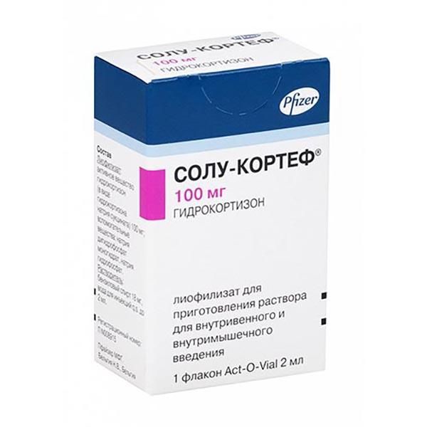 Солу-Кортеф лиоф. для приг раствора для в/в и в/м введ. фл. с р-лем 2мл 100мг