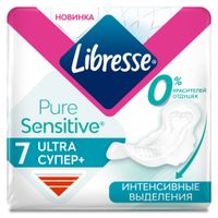 Прокладки с мягкой поверхностью Super Plus Ultra PureSensitive Libresse/Либресс 7шт
