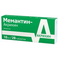 Мемантин-Акрихин таблетки п/о плен. 10мг 28шт миниатюра фото №2
