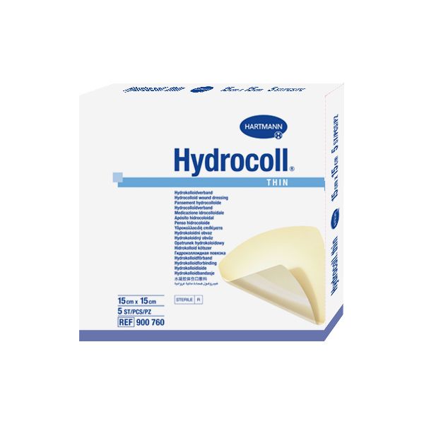 Повязки гидроколлоидные стерильные Thin Hydrocoll/Гидроколл 15см х 15см 5шт