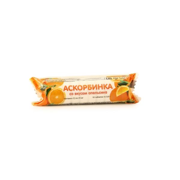Аскорбинка детская апельсин Аскопром 3г 10шт