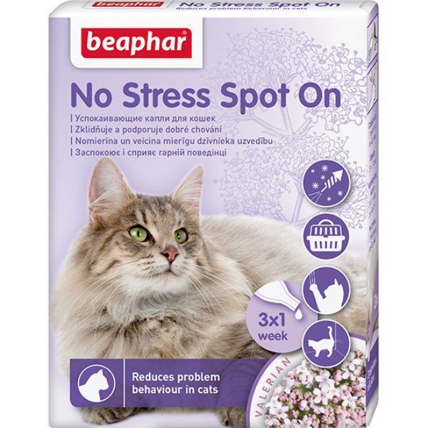Капли для кошек успокаивающие No Stress Spot On Beaphar/Беафар пипетки 3шт