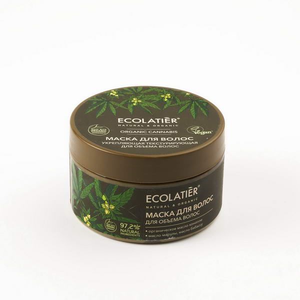 Маска для волос укрепляющая текстурирующая для объема волос Organic Cannabis, Ecolatier Green 250мл фото №3