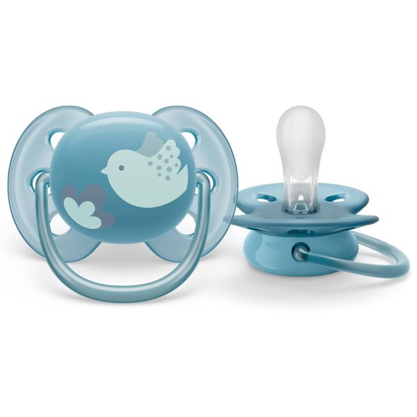 Соска-пустышка силиконовая ортодонтическая с футляром 6-18 мес Ultra Soft Philips Avent SCF09204 630₽
