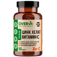 Цинк+Витамин С OVERvit/ОВЕРвит капсулы 60шт миниатюра