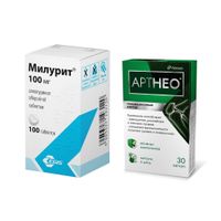 1X Артнео капсулы 30шт + 1X Милурит таблетки 100мг 100шт