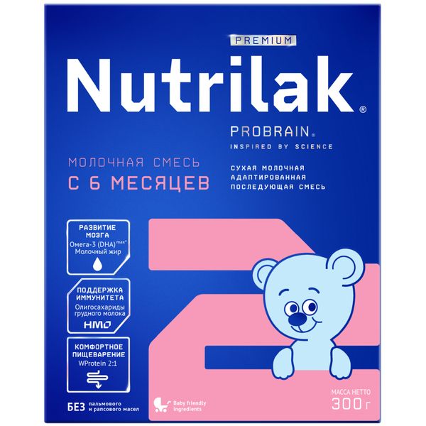 Cмесь сухая молочная для детей с 6 мес. Premium 2 Nutrilak/Нутрилак 300г смесь сухая молочная адаптированная последующая для детей с 6 мес 2 nutrilak нутрилак 300г