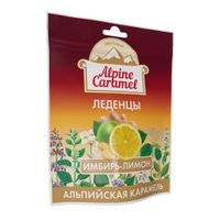 Альпийская карамель вкус имбиря и лимона Alpine Caramel леденцы пак. 75г миниатюра фото №4