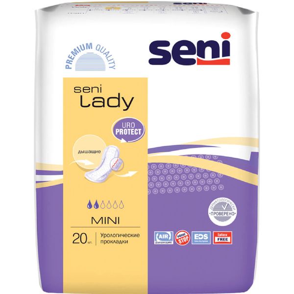 Прокладки урологические Seni (Сени) Lady Mini 200 мл 20шт прокладки урологические seni сени lady normal 10шт