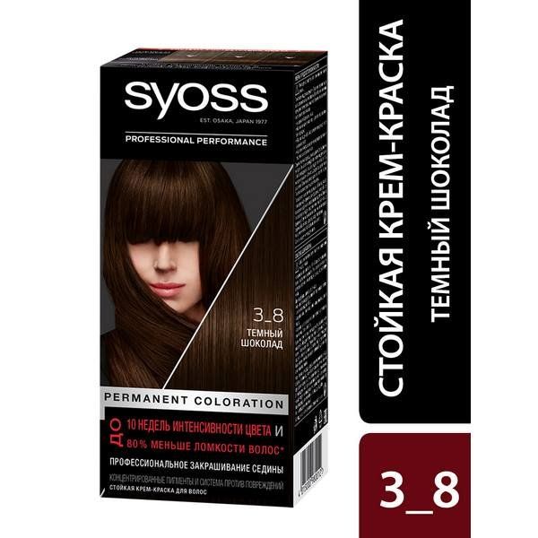 Краска для волос 3-8 Темный шоколад Syoss/Сьосс 115мл краска для волос 4 2 красное дерево syoss сьосс 115мл