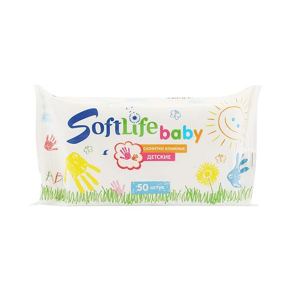 Салфетки влажные с алоэ вера Baby SoftLifeСофтЛайф 50шт 186₽