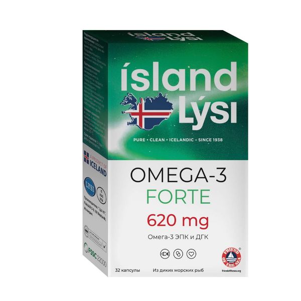 Омега-3 Форте LysiЛиси капсулы 1000мг 32шт 1800₽