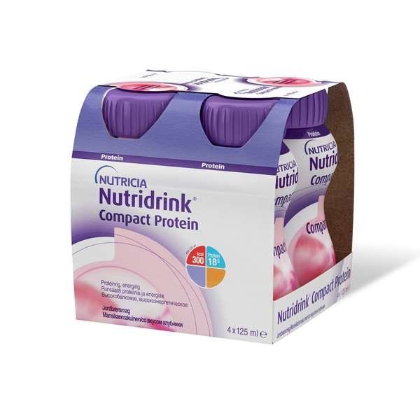 Смесь с клубничным вкусом Компакт Протеин Nutridrink/Нутридринк 125мл 4шт