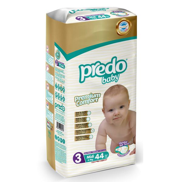 Подгузники для детей Baby Predo/Предо 4-9кг 44шт р.3 подгузники трусики для детей baby predo предо 4 9кг 44шт р 3