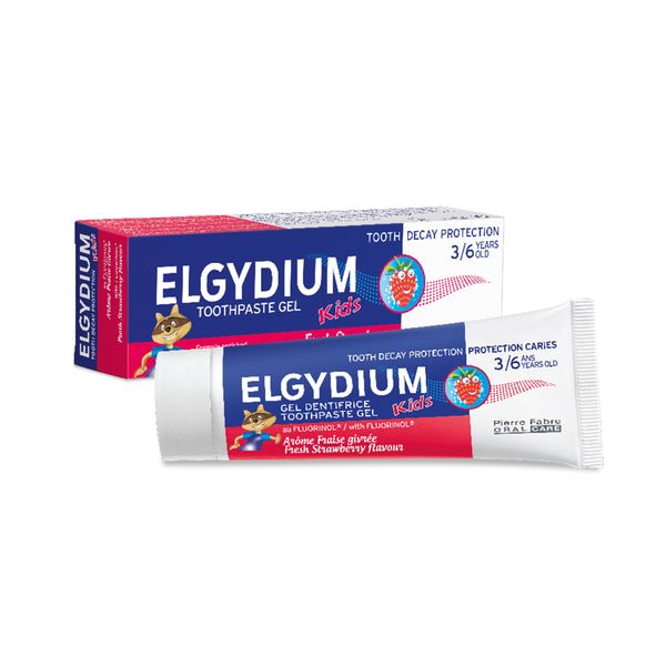 Паста-гель зубная защита от кариеса для детей с 3 до 6 лет Fresh strawberry Kids Elgydium/Эльгидиум 50мл