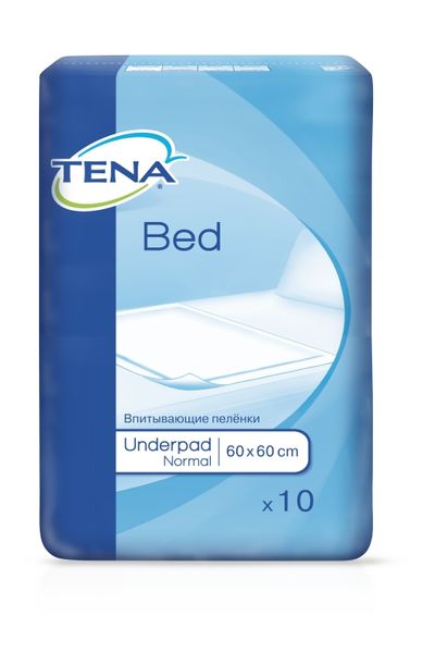 Пеленки впитывающие Normal Underpad Bed Tena/Тена 60х60см 10шт le аrtis пеленки впитывающие для животных 10 шт
