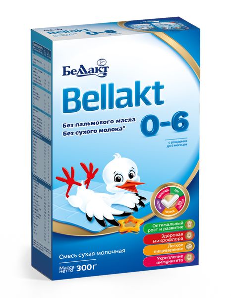Смесь сухая молочная для питания детей раннего возраста Bellakt 0-6 Беллакт 300г неокейт lcp смесь сухая для питания детей раннего возраста 400 г