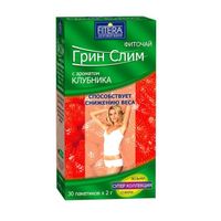 Фиточай вкус клубники Грин Слим Fitera/Фитера фильтр-пакеты 2г 30шт, миниатюра фото №3