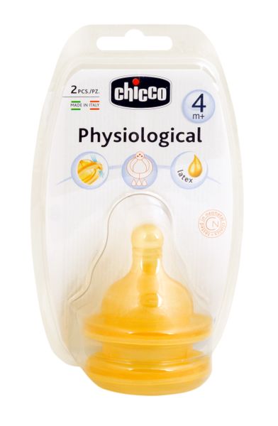 Соска Chicco (Чикко) Well-Being латексная быстрый поток от 4 мес. 2 шт. canpol babies соска для бутылочек быстрый поток широкое горлышко 12 месяцев