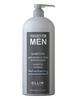 Шампунь для волос и тела освежающий  Shampoo Hair&Body Refreshening Ollin Premier for men  1000мл