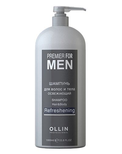 Купить Шампунь для волос и тела освежающий Shampoo Hair&Body Refreshening Ollin Premier for men 1000мл, ООО Техноголия , Россия