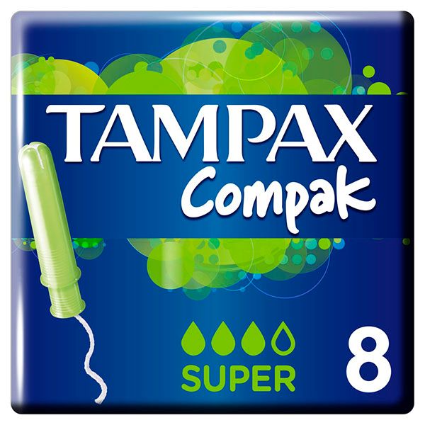 Тампоны с аппликатором TAMPAX (Тампакс) Compak Super, 8 шт. тампакс компак супер плюс тампоны с аппликатором 16