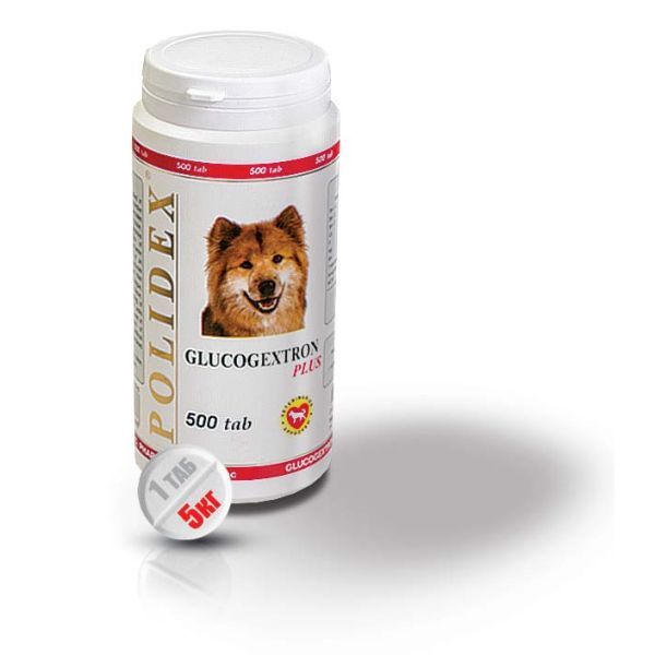 цена Глюкогекстрон плюс Polidex таблетки для собак 500шт