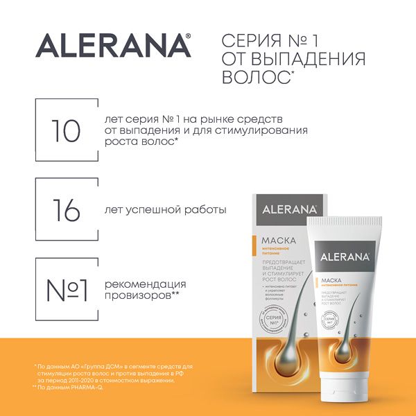 Маска для волос Интенсивное питание Alerana/Алерана 150мл фото №5