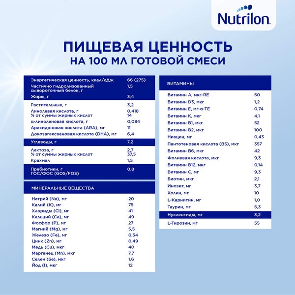 Смесь сухая на основе частично гидролизированных белков молочной сыворотки с 0 до 6 мес. Комфорт 1 Nutrilon/Нутрилон банка 900г фото №7