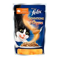 Корм влажный для взрослых кошек, с индейкой в соусе со вкусом бекона Felix Sensations 85г