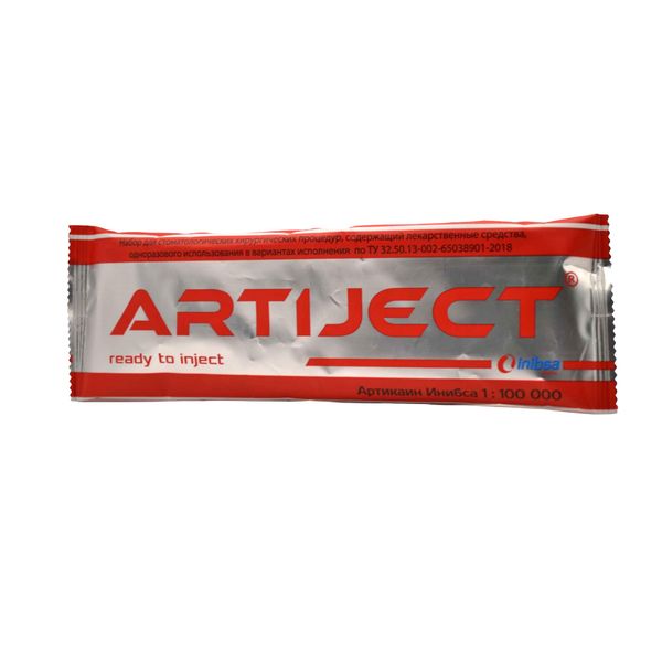 Набор стоматологический ARTIJECT: Артикаин Инибса раствор для инъекций картридж 40мг+0,01мг/мл 1,8мл+Игла 30G 16мм+Инъектор