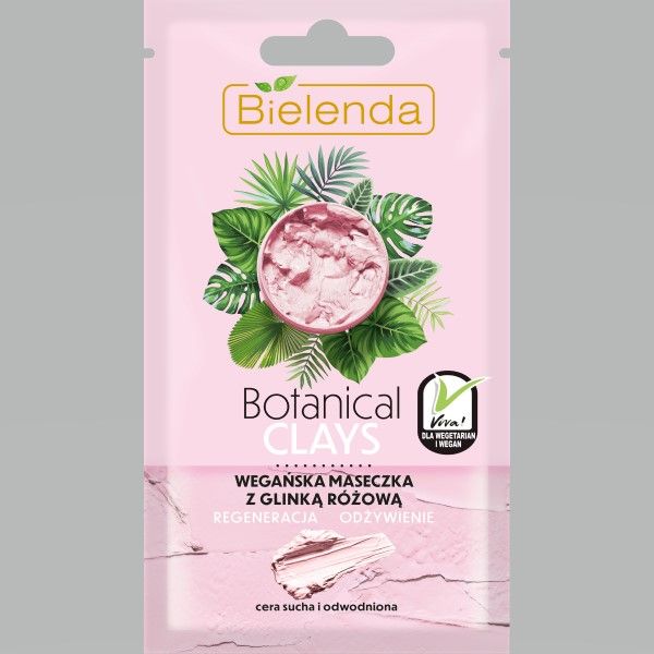 Маска веганская с розовой глиной botanical clays bielenda 8 г