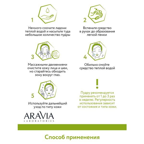 Пудра энзимная для умывания с азелаиновой кислотой Aravia Laboratories 150мл фото №7