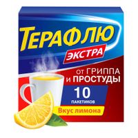 ТераФлю Экстра порошок д/приг. р-ра д/вн. прим. со вкусом лимона 10шт