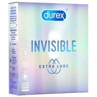 Презервативы из натурального латекса Extra Lube Invisible Durex/Дюрекс 3шт