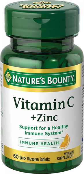 Витамин С+Цинк Nature's Bounty/Нэйчес баунти таблетки быстрорастворимые 750мг 60шт