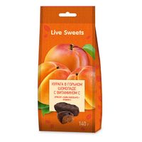 Конфеты глазированные курага в горьком шоколаде с витамином С Live Sweets 140г миниатюра фото №2