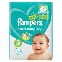 Подгузники для детей Midi Active Baby Dry Pampers/Памперс 5-9/6-10кг 22шт