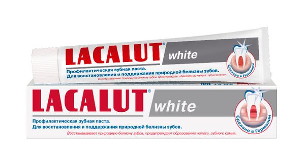 Паста Lacalut (Лакалют) зубная White 75 мл Др. Тайсс Натурварен ГмбХ 486908 Паста Lacalut (Лакалют) зубная White 75 мл - фото 1