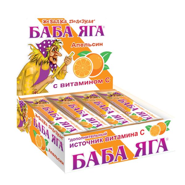 Баба Яга с витамином С апельсин конфеты жевательные 11г фото №2