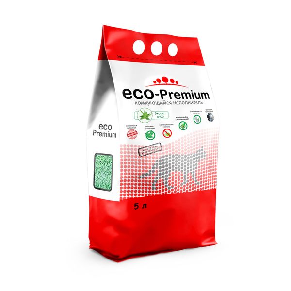 Наполнитель древесный алоэ ECO-Premium 1,9кг 5л наполнитель eco premium зеленый чай древесный для кошачьего туалета 55 л