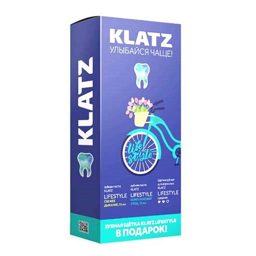 Набор Klatz паста зубная Lifestyle Свежее дыхание 75мл + Комплексный уход 75мл + Зубная щетка средняя зубная паста himalaya total care комплексный уход 50 мл