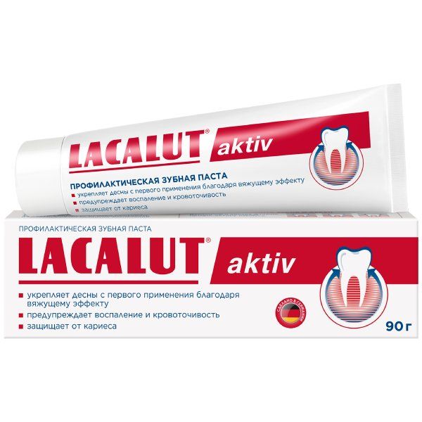 Паста зубная профилактическая Aktiv Lacalut/Лакалют 90г паста зубная aktiv herbal lacalut лакалют 50мл