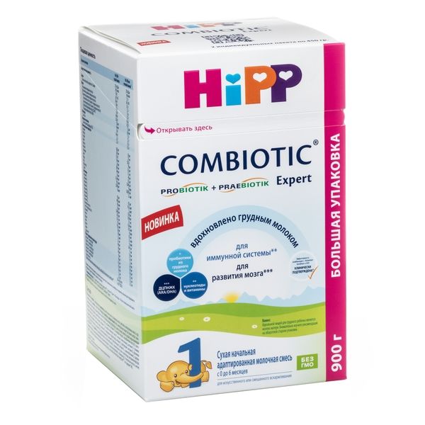 Смесь молочная сухая адаптированная для детей с 0 до 6 мес. HiPP/Хипп 1 Combiotic Expert 900г