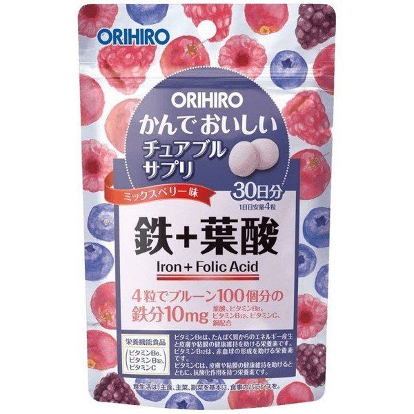 Железо с витаминами Orihiro/Орихиро таблетки 0,5г 120шт витаминный комплекс с экстрактом черники orihiro орихиро капсулы 440мг 120шт
