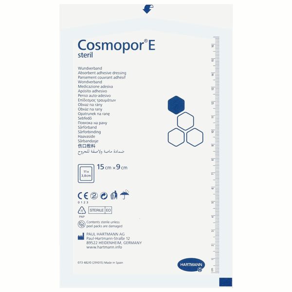 Повязка стерильная пластырного типа Cosmopor E/Космопор Е 15х9см 10шт фото №3