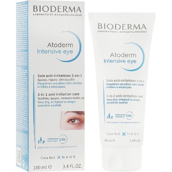 цена Уход за областью вокруг глаз Atoderm 3в1 Bioderma/Биодерма 100мл
